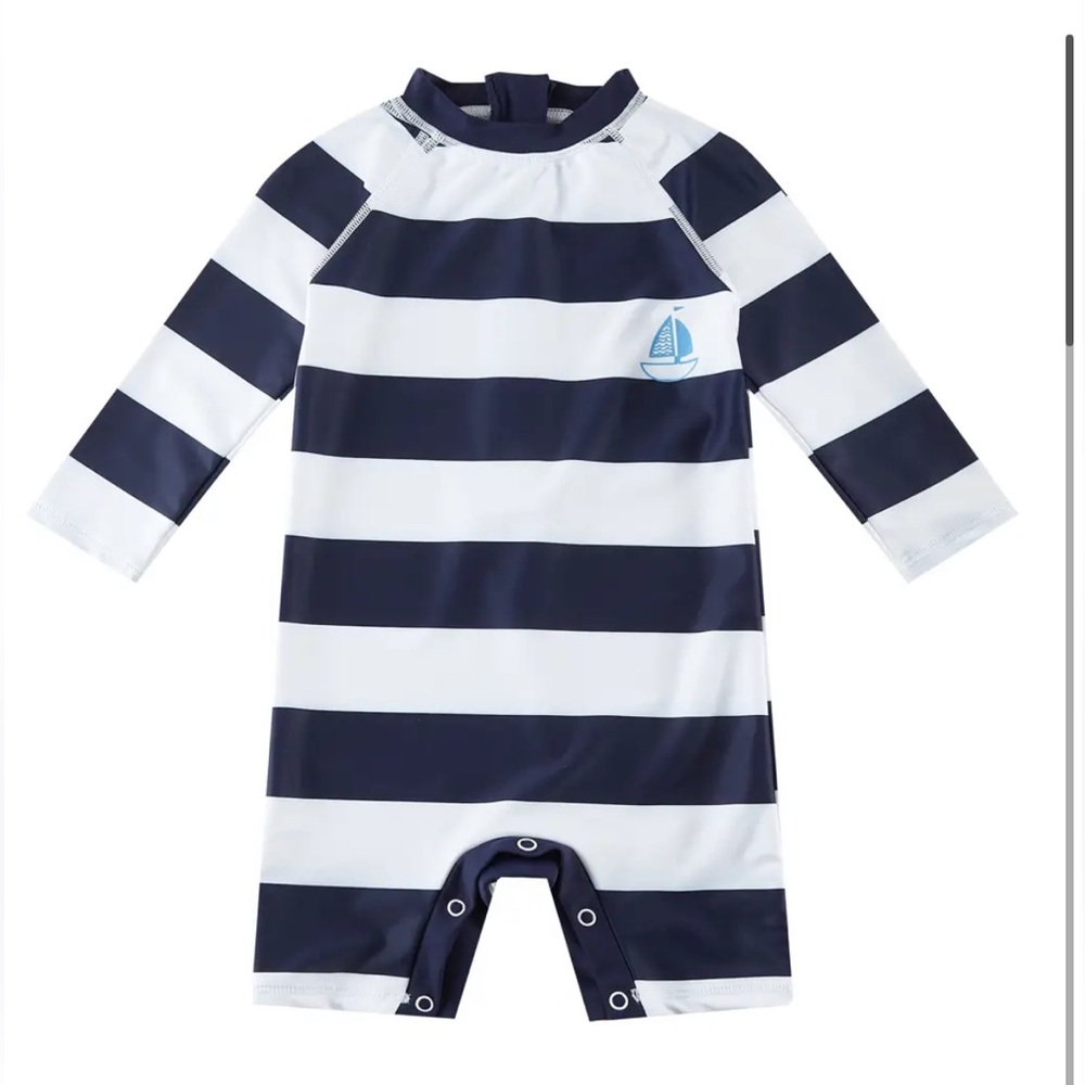 NWOT UPANDFAST  ONE PIECE SWIMSUIT WITH SPF 50. Cute Suit! Size 6-9 Months.